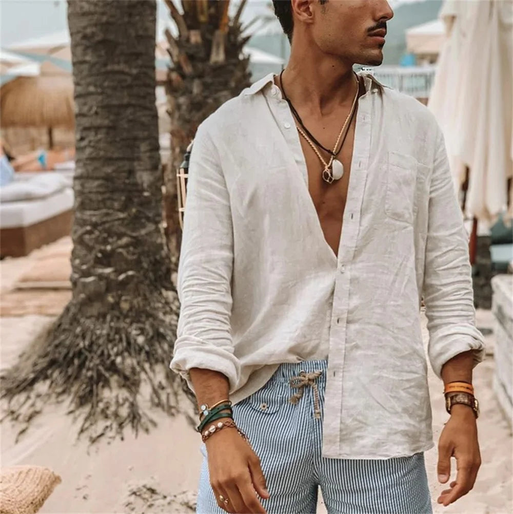 Linen ShirtsStanding Collar