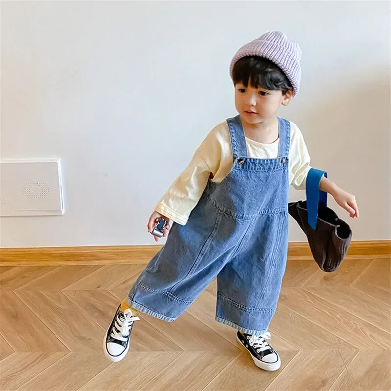 Denim Children Loose Overalls