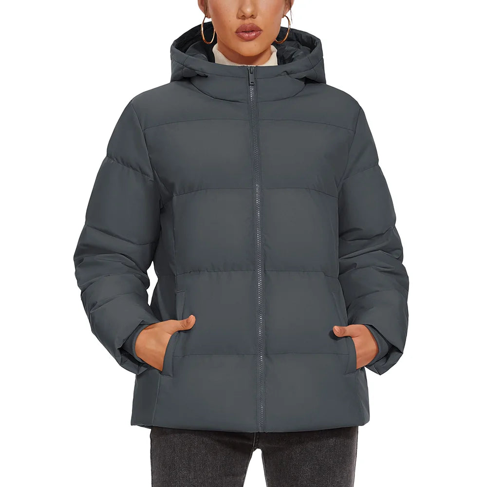 TACVASEN Winter Down Jackets Womens Hooded Puffer Jackets Lightweight Thermal Warm Down Coats Padded Jacket Quilted Coat Outwear