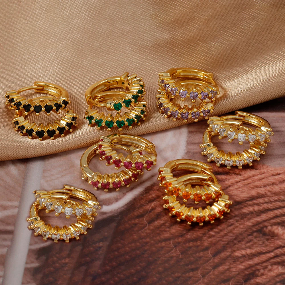 Luxury Zircon Small Hoop Earrings