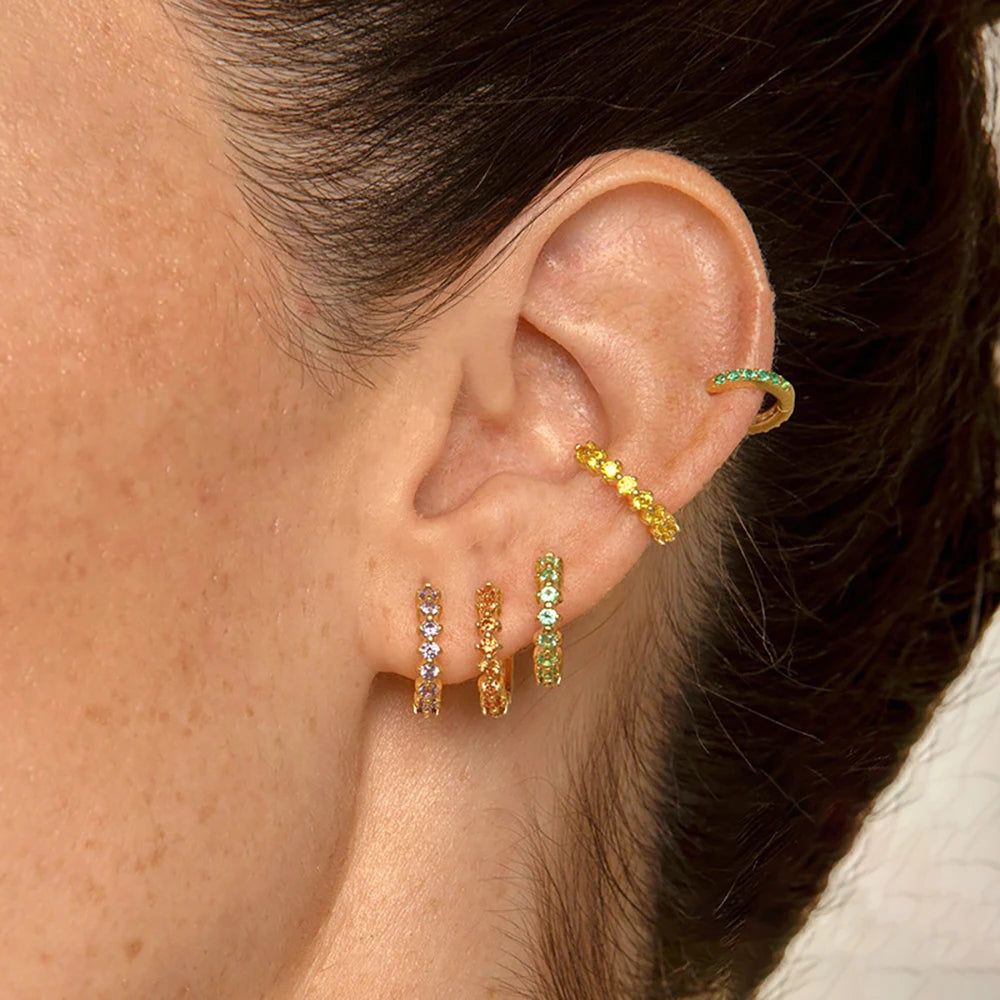 Luxury Zircon Small Hoop Earrings