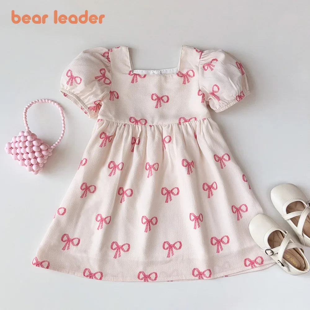 Bow Print Casual Dress