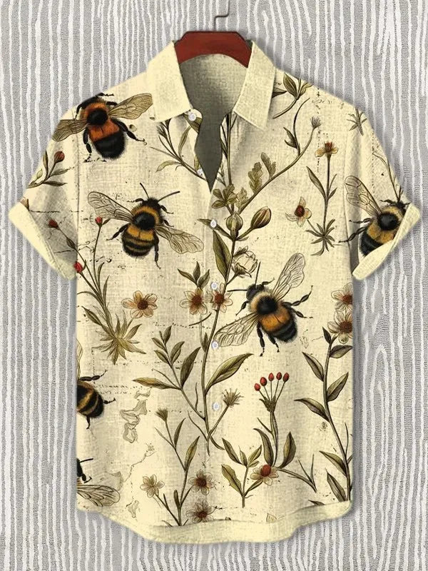 Cat Graphics Hawaiian Lapel Shirt