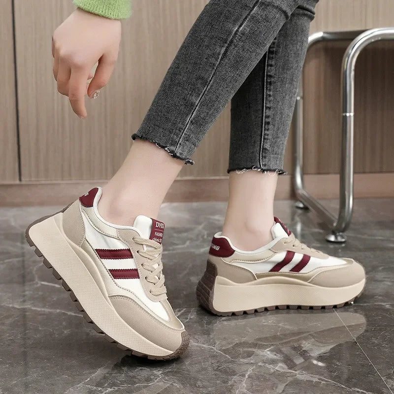 Casual Patchwork Leather Sneakers