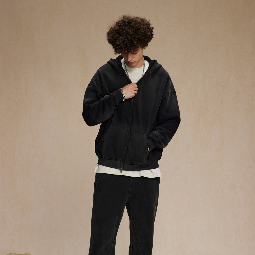 Tie Dye Washed Zip Up Hoodies