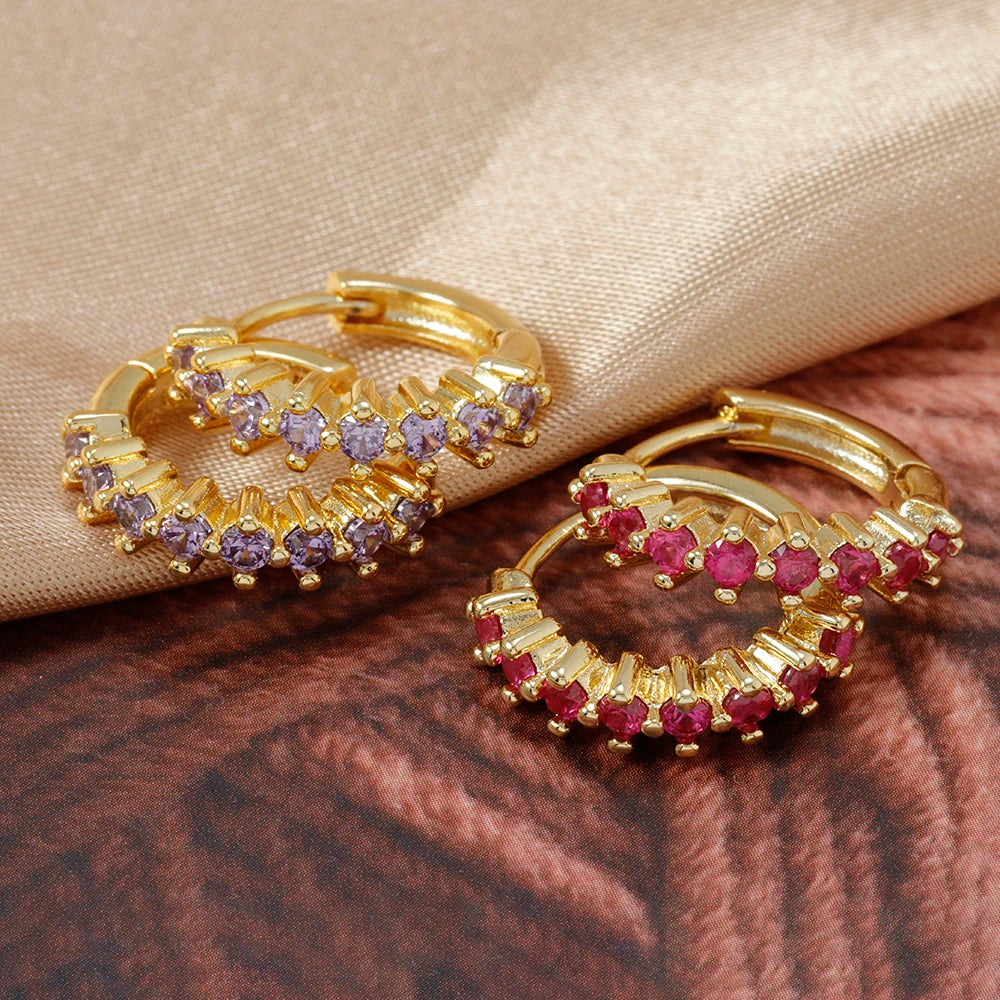 Luxury Zircon Small Hoop Earrings