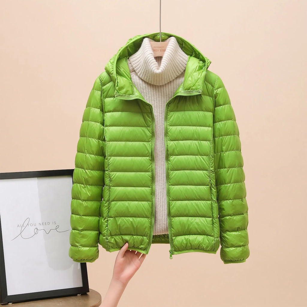 Women Puffer Jacket Plus Size 2025 New Spring Autumn Female Ultra Lightweight Packable Hooded Down Coats