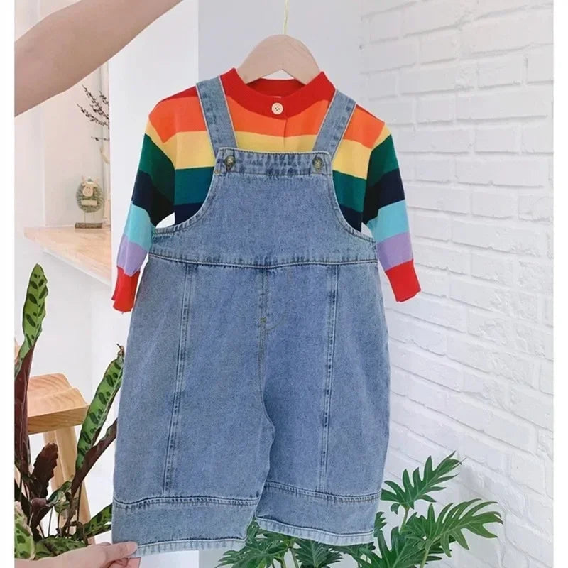 Denim Children Loose Overalls