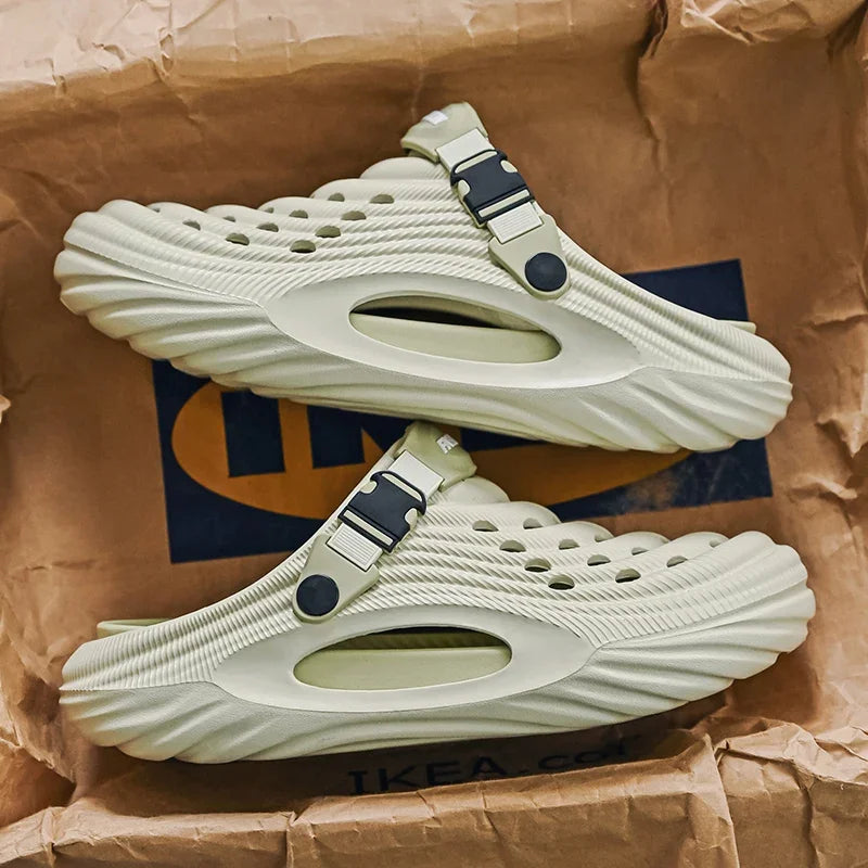 Men's Slippers 2025 New Arrival Unisex Summer Clogs Platform Women Beach Sandals Outdoor Casual Non-slip Footwear Men Sandals