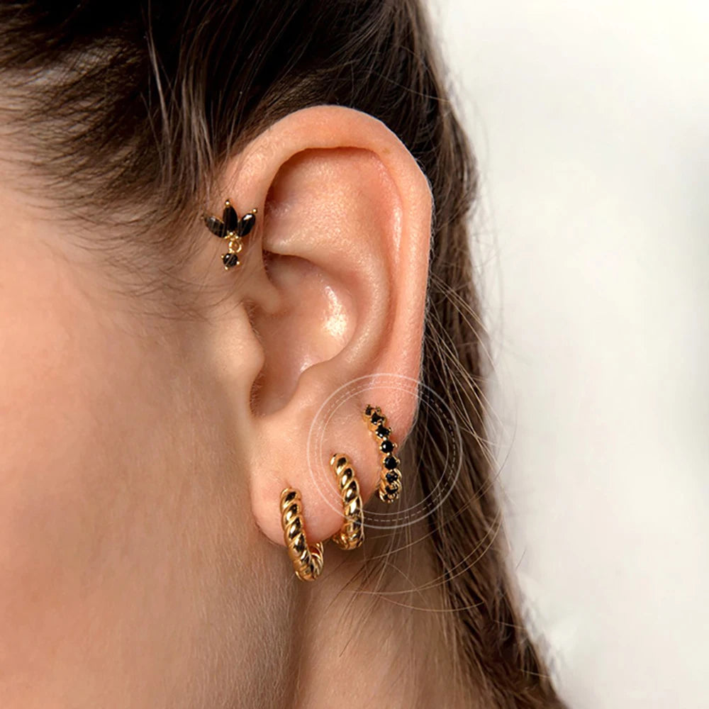 Luxury Zircon Small Hoop Earrings