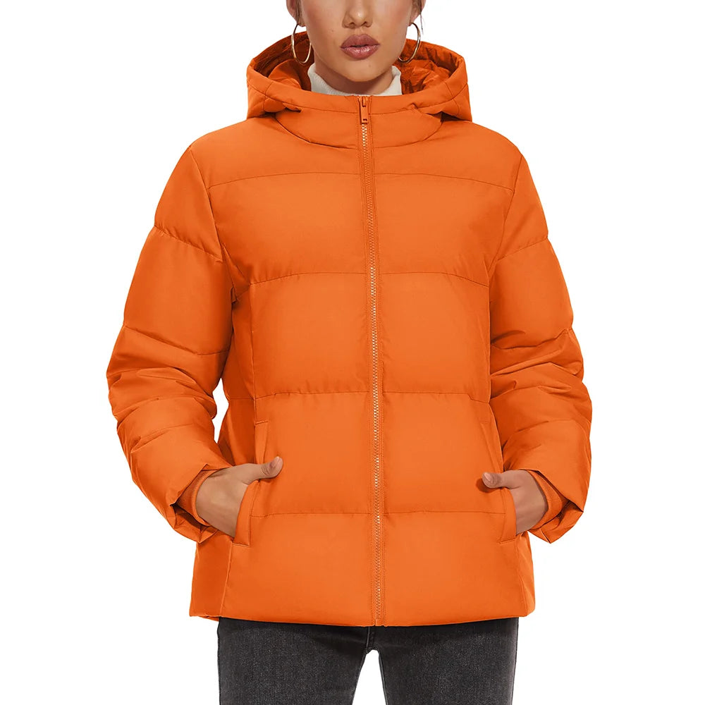 TACVASEN Winter Down Jackets Womens Hooded Puffer Jackets Lightweight Thermal Warm Down Coats Padded Jacket Quilted Coat Outwear