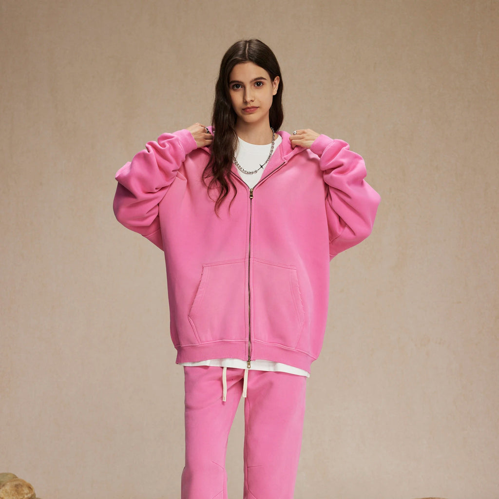 Tie Dye Washed Zip Up Hoodies