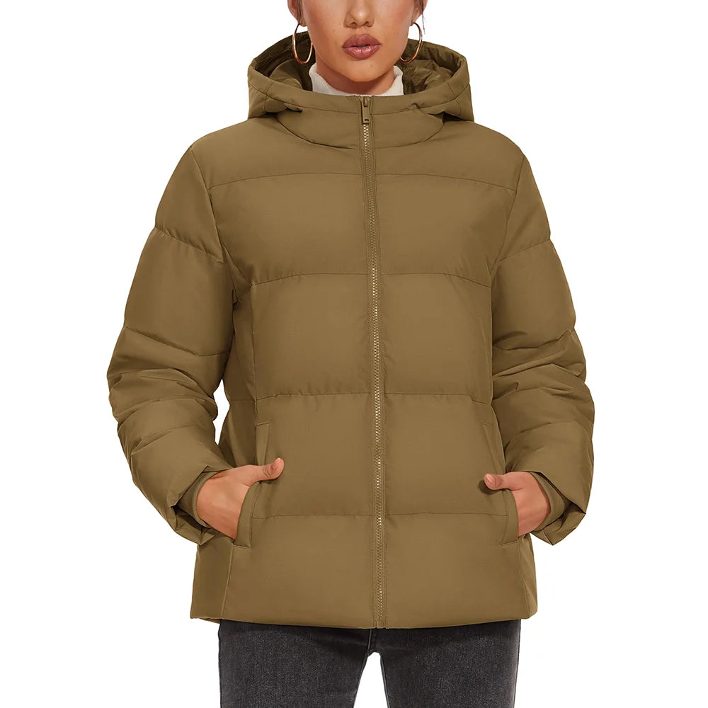 TACVASEN Winter Down Jackets Womens Hooded Puffer Jackets Lightweight Thermal Warm Down Coats Padded Jacket Quilted Coat Outwear