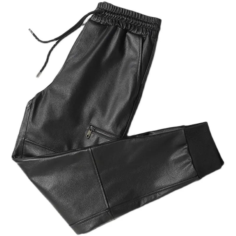 Fleece Leather Pants