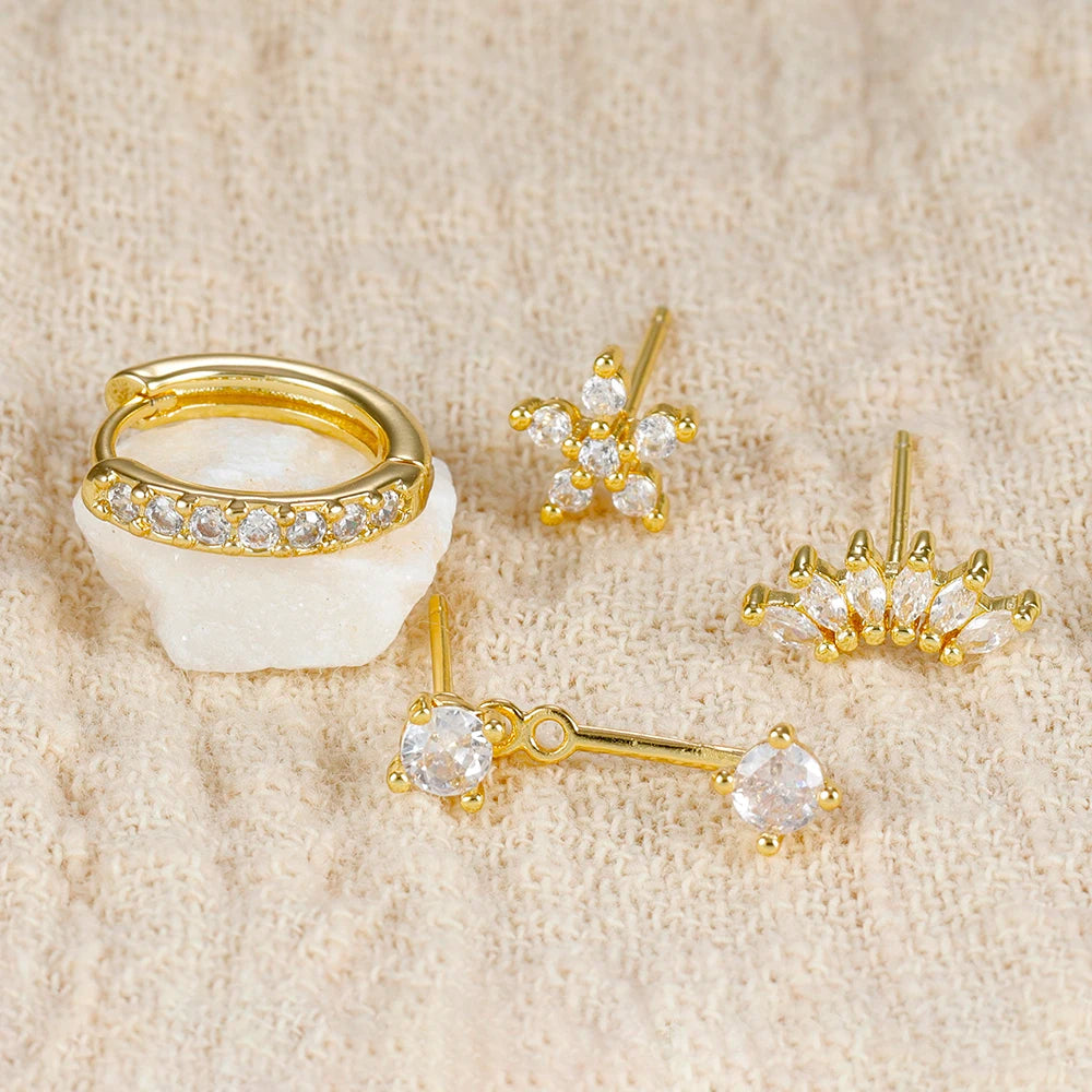 4PCS Circle Huggie Hoop Earrings