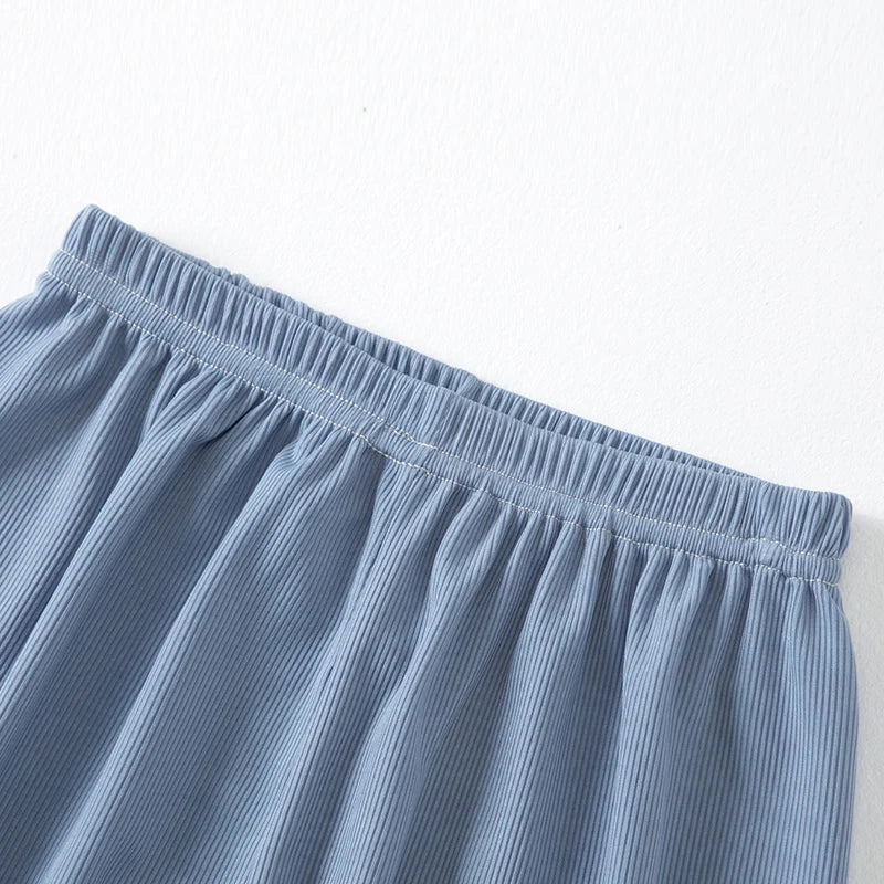 Thin Short-sleeved Shorts Ice Silk Suit