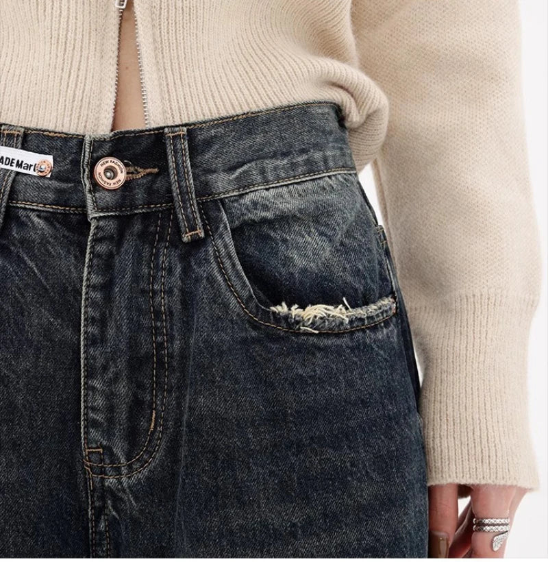 High Waisted Denim Pants