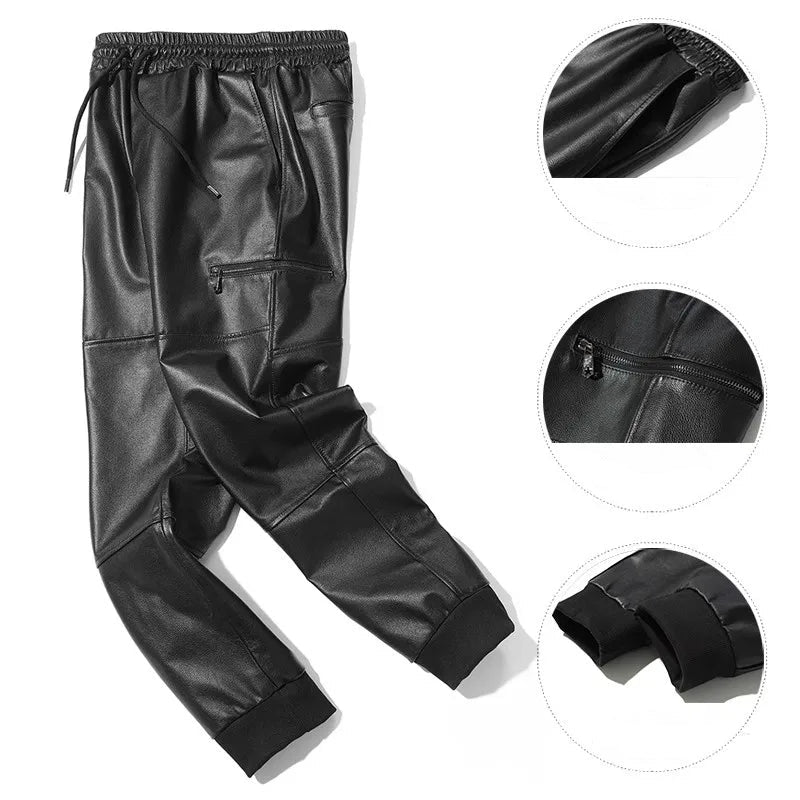 Fleece Leather Pants