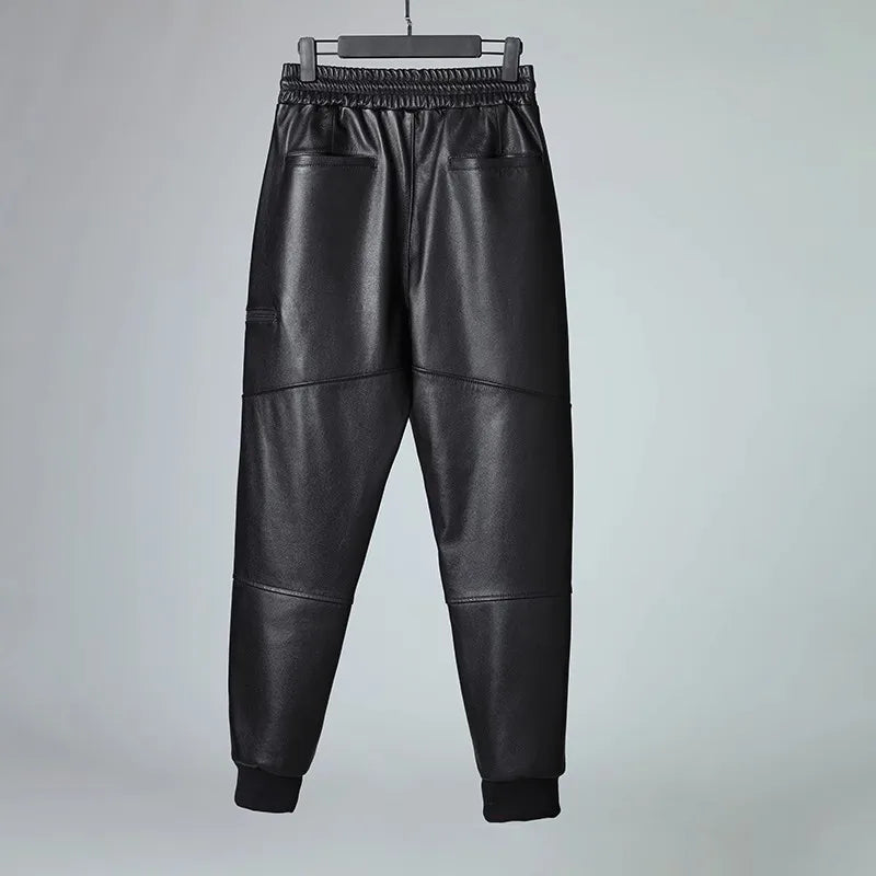 Fleece Leather Pants