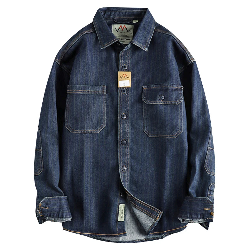 Denim Cargo Striped Shirt