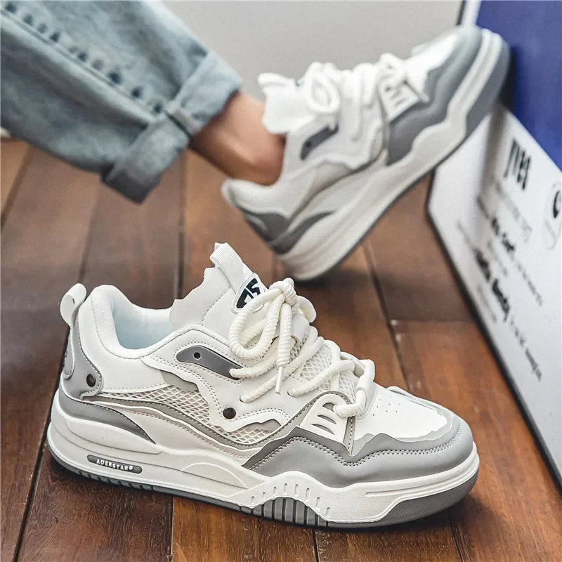 Men's Vulcanized Shoes Trendy Personalized Teenagers Casual Shoes Round Toe Lace-Up Plus Size Platform Shoes Men Shose For Sale