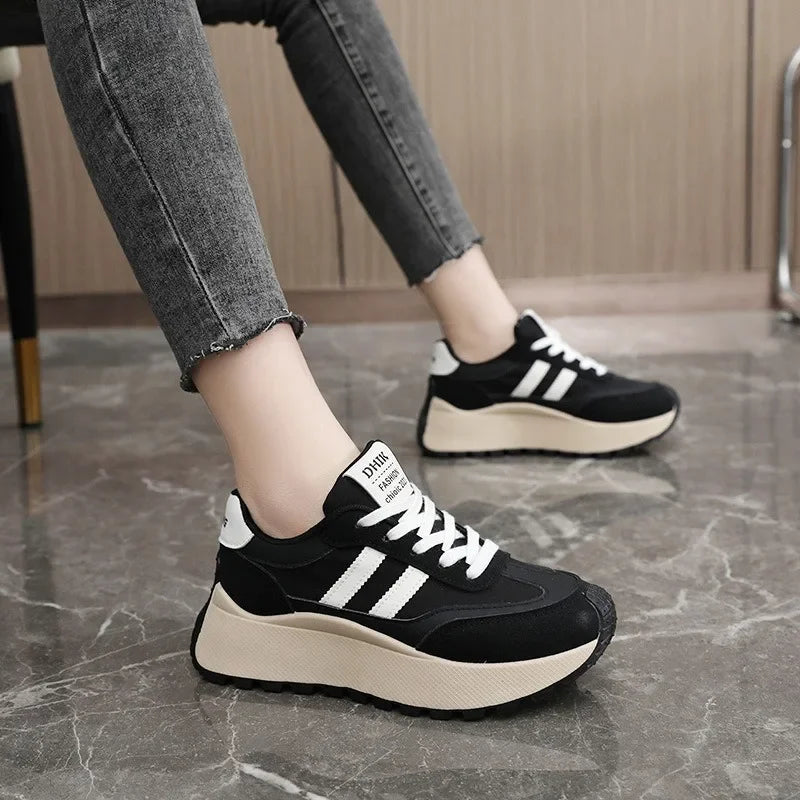 Casual Patchwork Leather Sneakers
