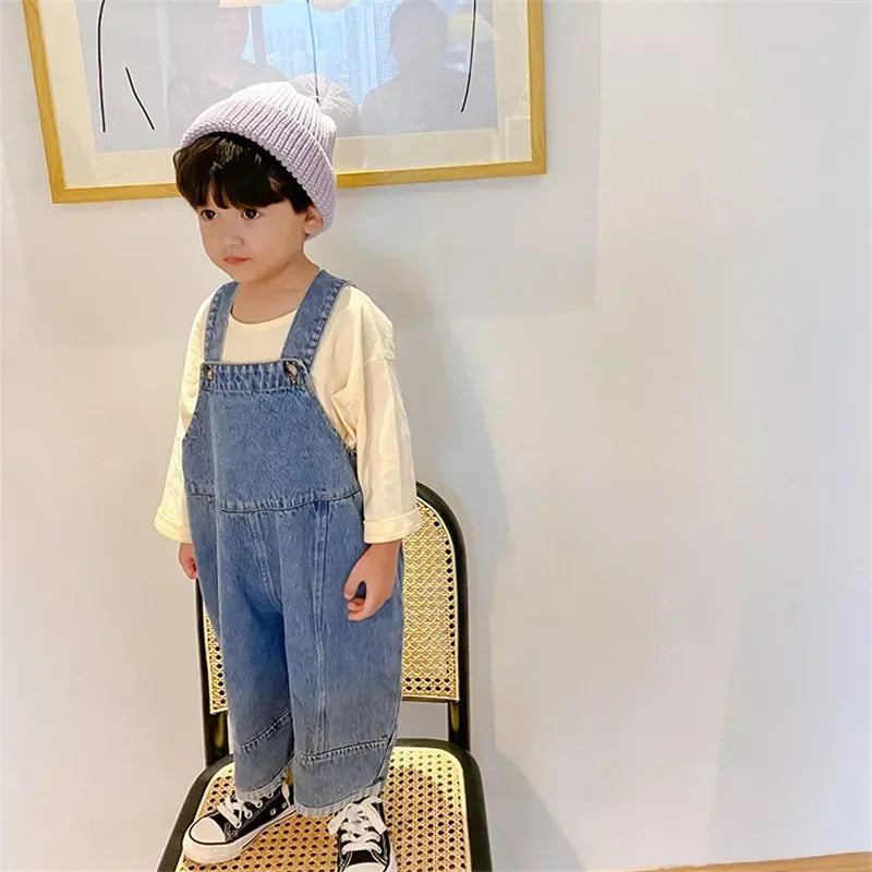 Denim Children Loose Overalls
