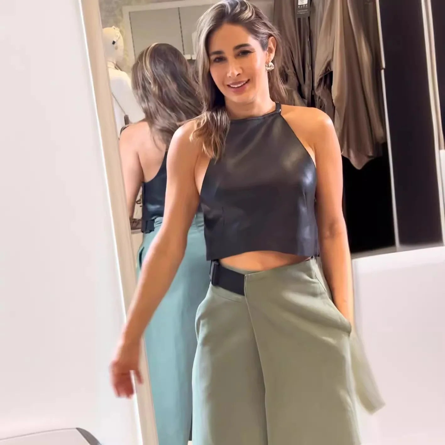 Women's Suit New Fashion Sleeveless Neck Short Top Irregular Skirt Two Piece Set for Women