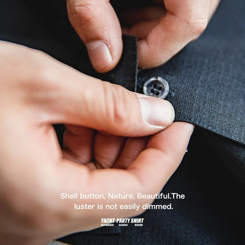 Maden Summer Men's Casual Linen Shirt Cuban Collar Button Down Short Sleeve Shirts Korean Style Breathable Hawaiian Blouses