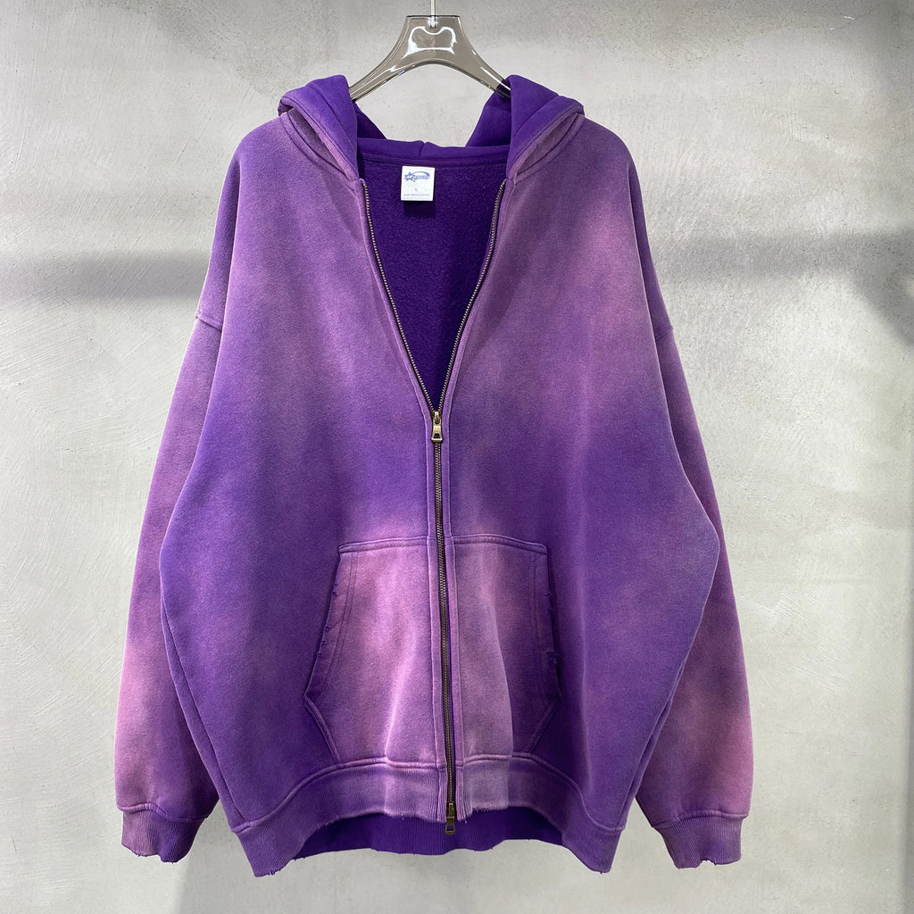 Tie Dye Washed Zip Up Hoodies