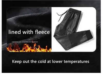 Fleece Leather Pants