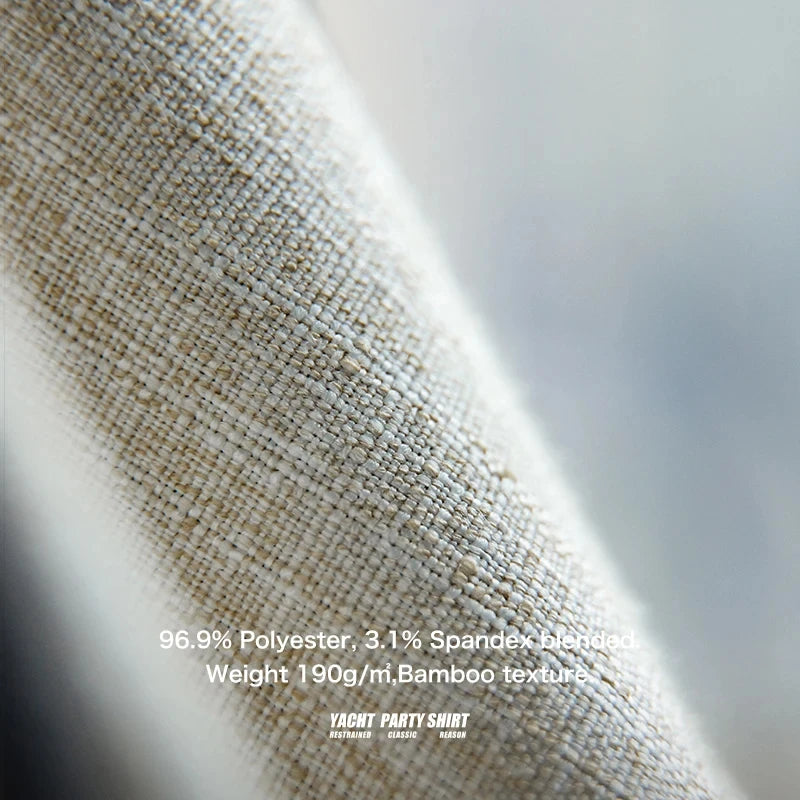 Maden Summer Men's Casual Linen Shirt Cuban Collar Button Down Short Sleeve Shirts Korean Style Breathable Hawaiian Blouses