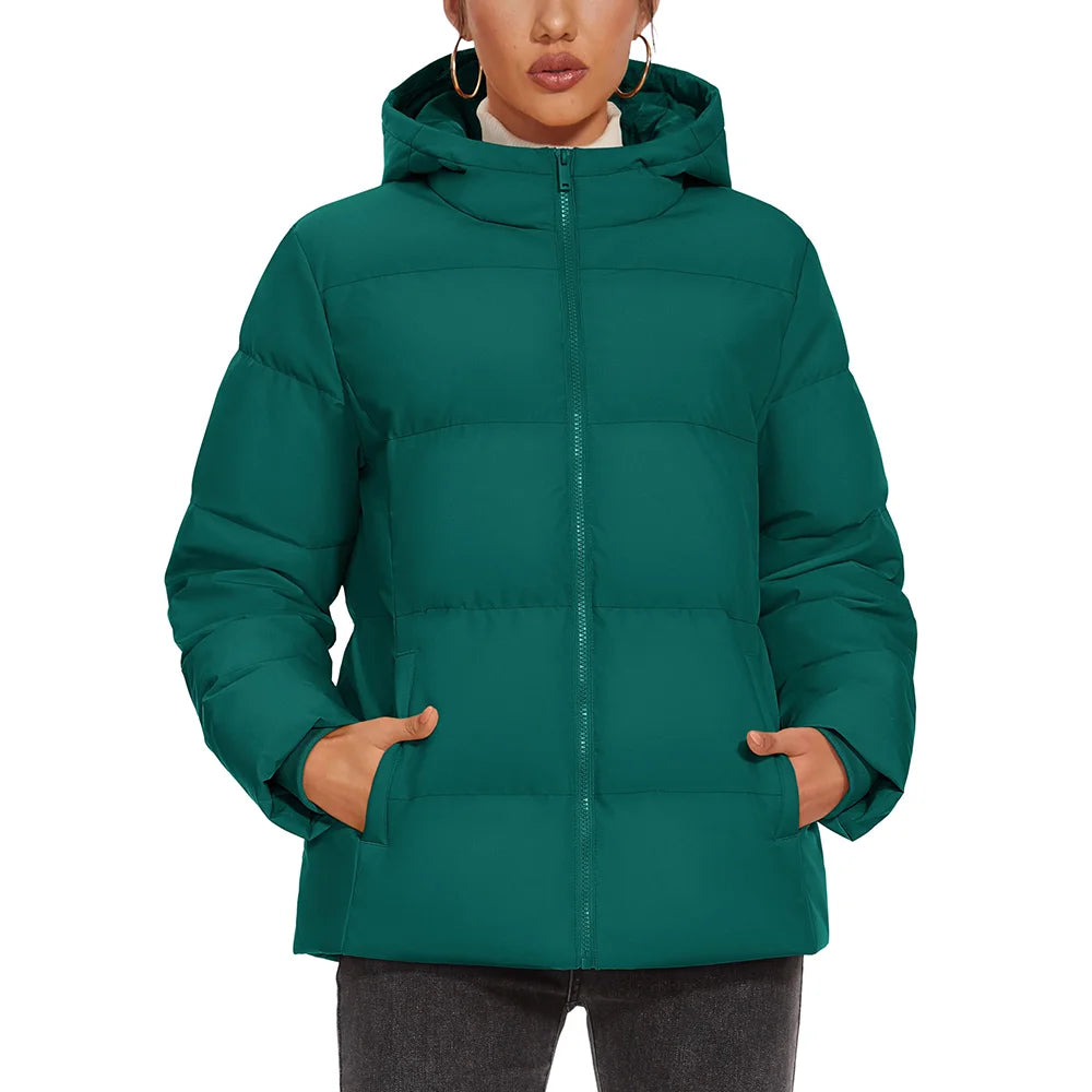 TACVASEN Winter Down Jackets Womens Hooded Puffer Jackets Lightweight Thermal Warm Down Coats Padded Jacket Quilted Coat Outwear