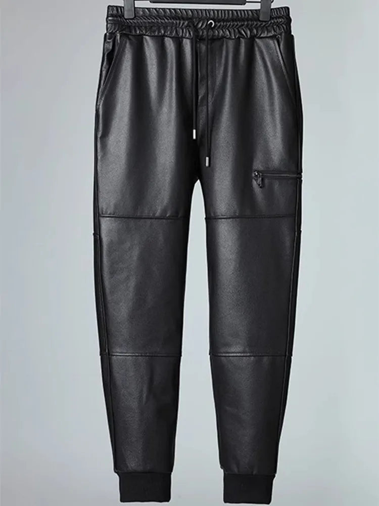 Fleece Leather Pants