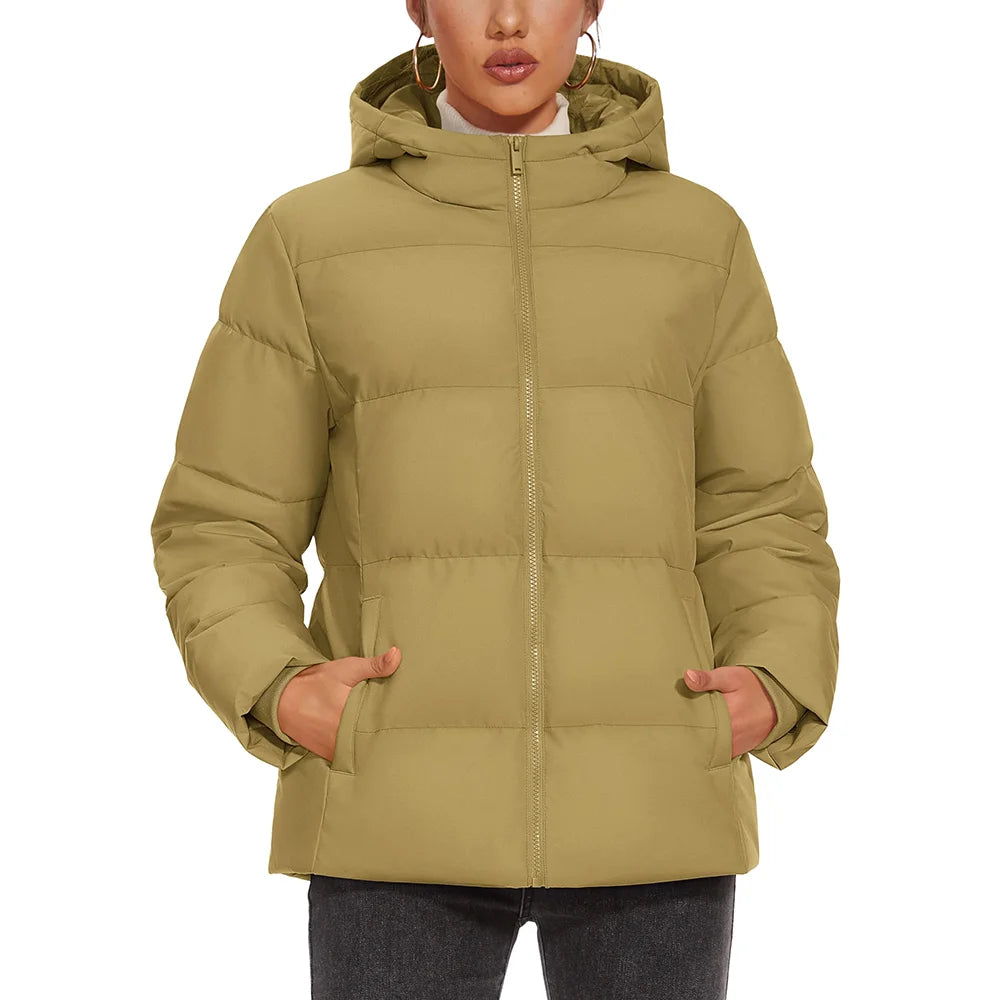 TACVASEN Winter Down Jackets Womens Hooded Puffer Jackets Lightweight Thermal Warm Down Coats Padded Jacket Quilted Coat Outwear