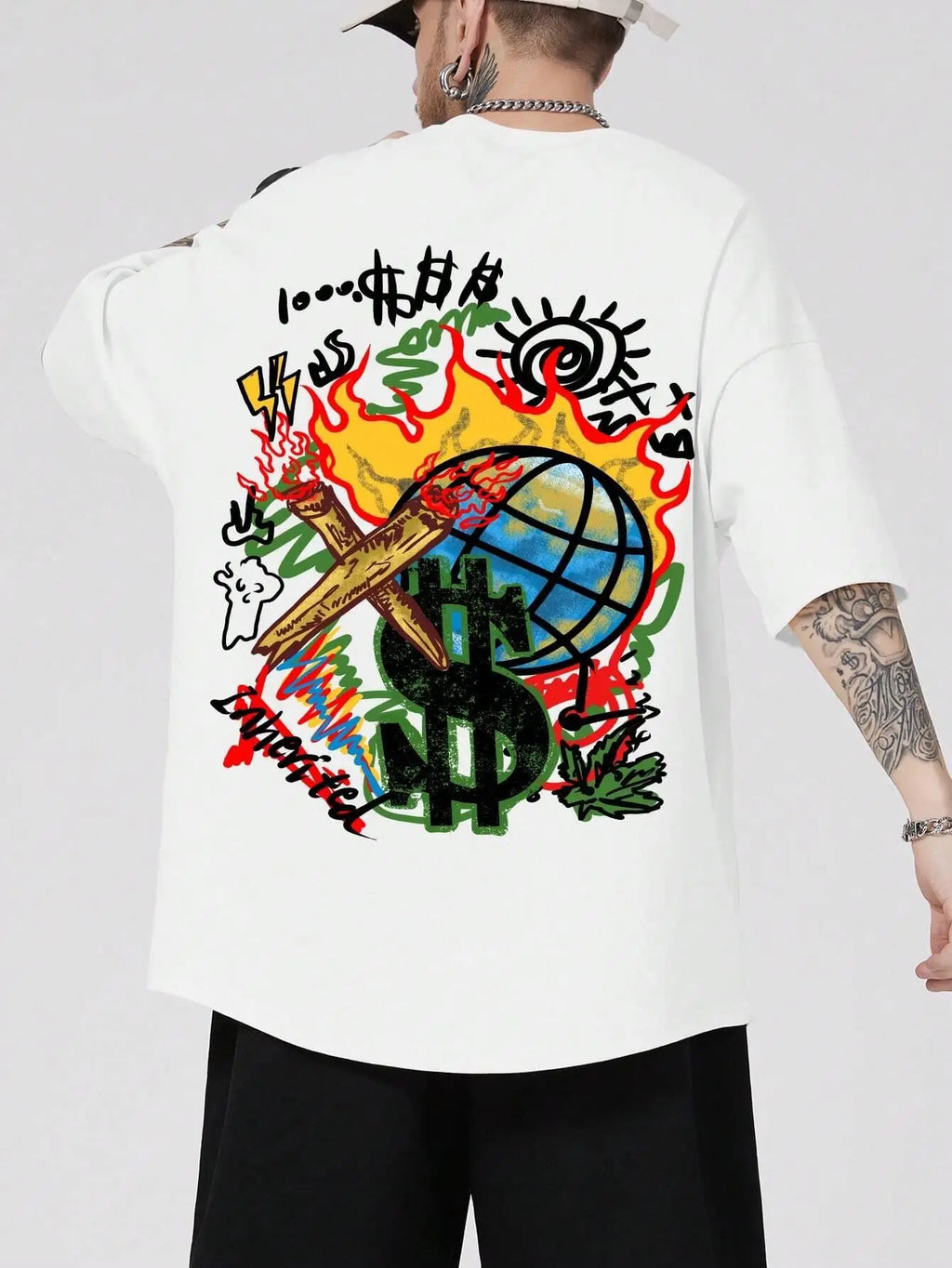 Terrifying Skull Retro Fashion Short Sleeved Tee