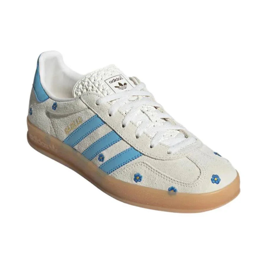 Adidas Original Samba OG WOMEN Skateboarding Shoes Little Blue Flower - Grey Blue Low Top German Training Board Shoes