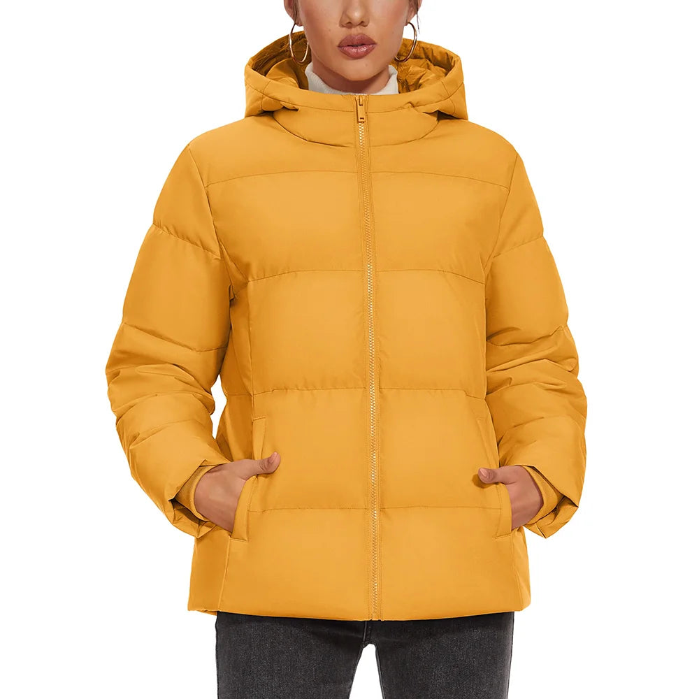 TACVASEN Winter Down Jackets Womens Hooded Puffer Jackets Lightweight Thermal Warm Down Coats Padded Jacket Quilted Coat Outwear